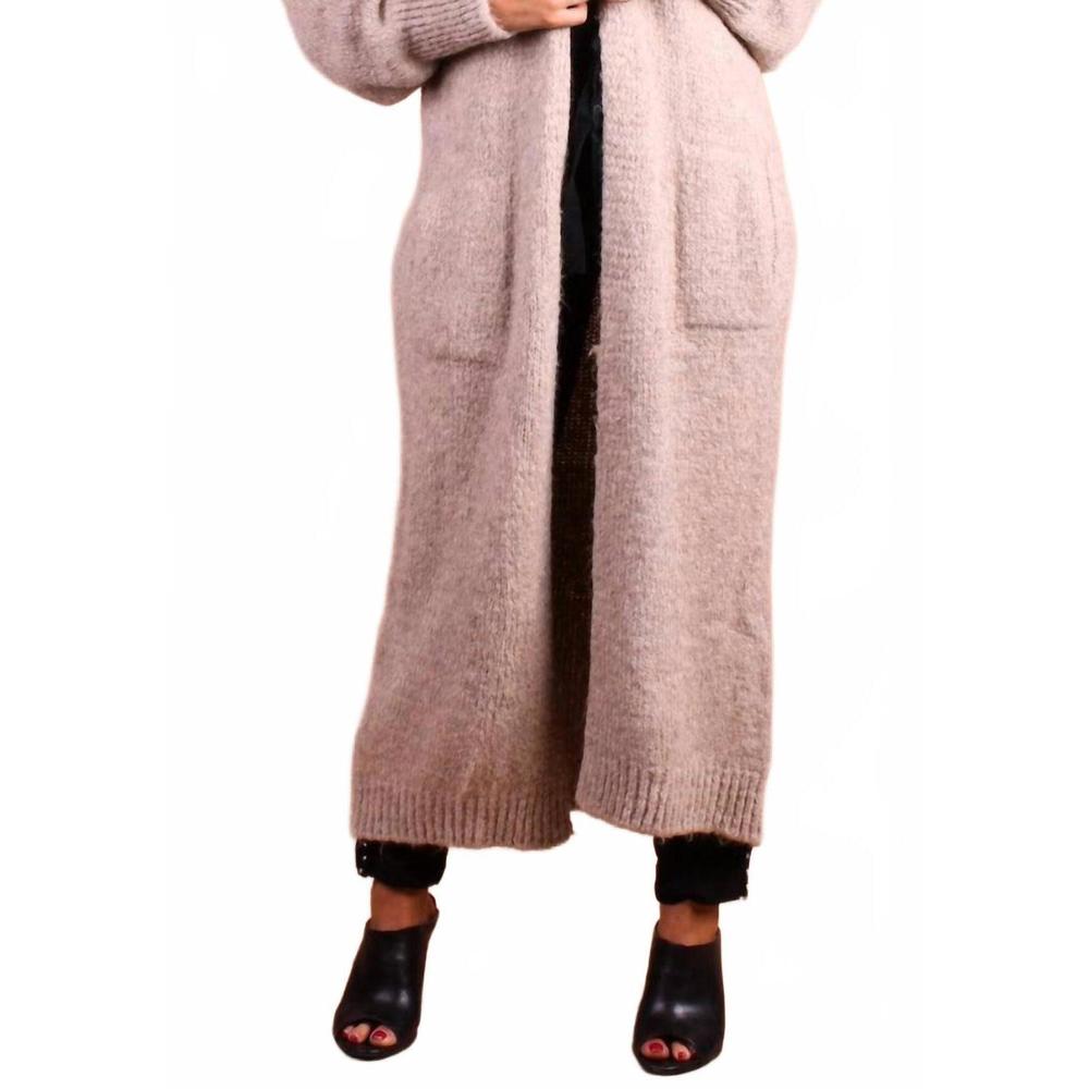 NEW GIGI MODA intimo long cardigan in taupe